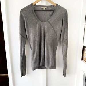BURBERRY BRIT grey plaid wool sweater
